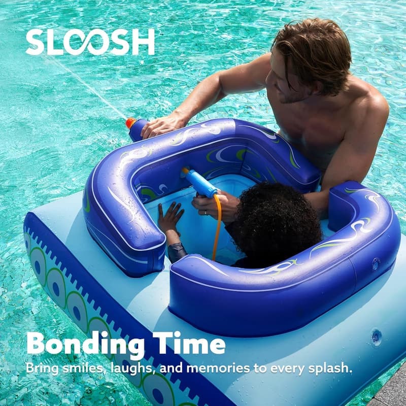 Inflatable Tank Pool Float with Water Gun for Kids
