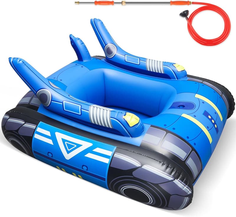 Inflatable Tank Pool Float for Adults with Water Cannon