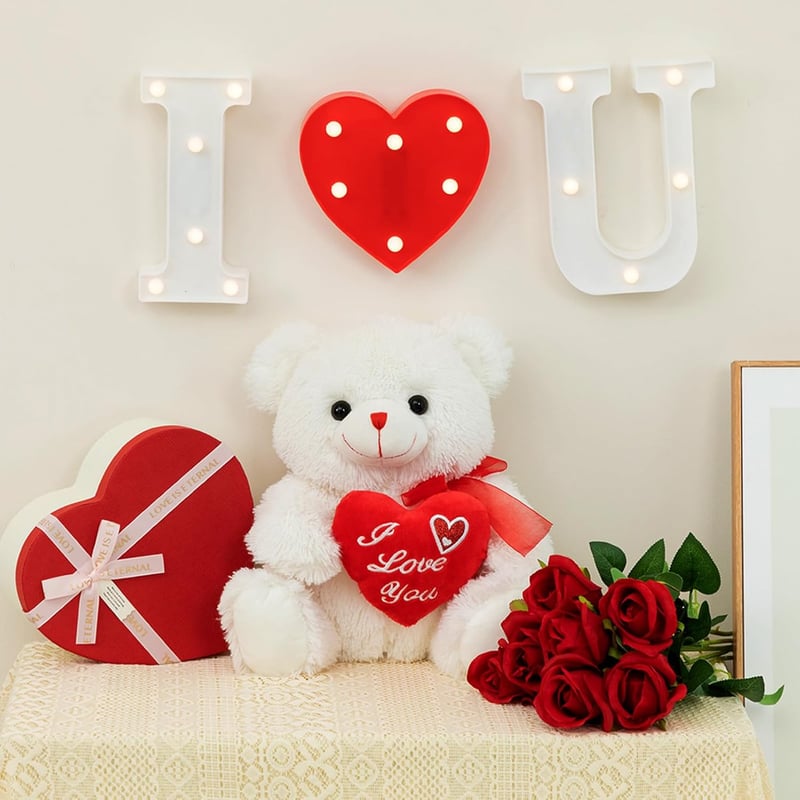 I Love You Teddy Bear - 12-Inch Soft Plush Gift