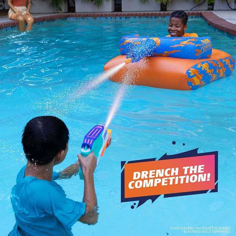 Nerf Super Soaker Inflatable Pool Float with Mega Blaster
