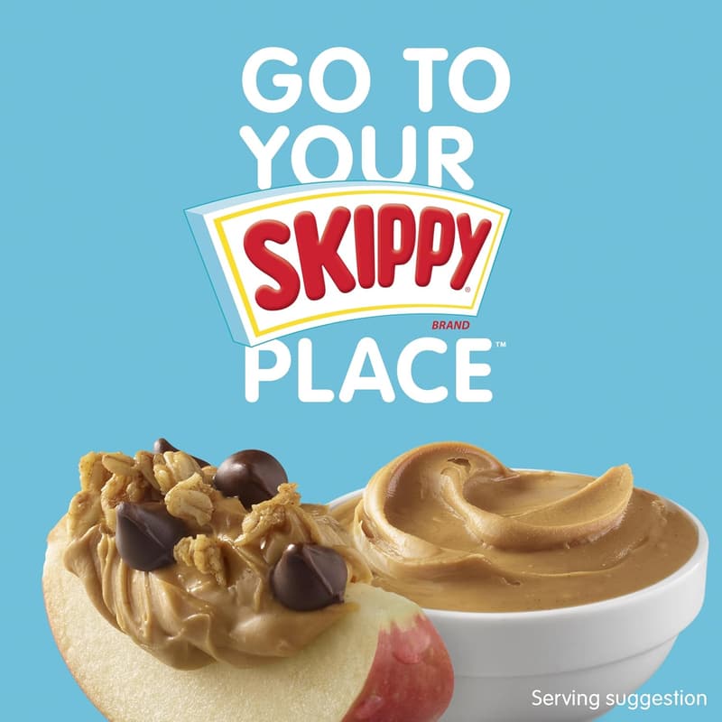 SKIPPY Plant Protein Chunky Peanut Butter, 16oz Jar, 12-Pack