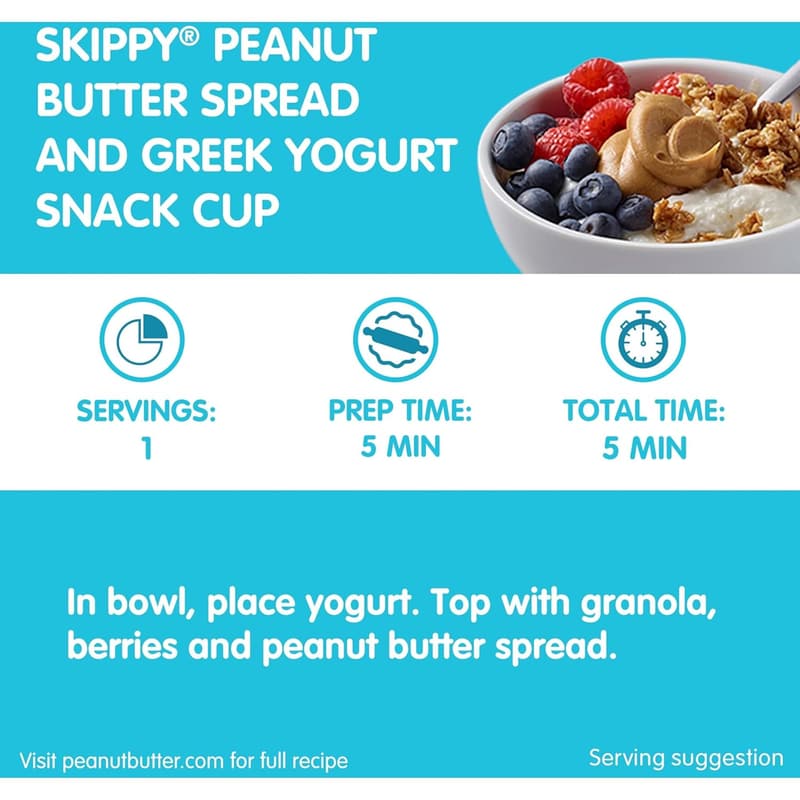 SKIPPY Plant Protein Chunky Peanut Butter, 16oz Jar, 12-Pack