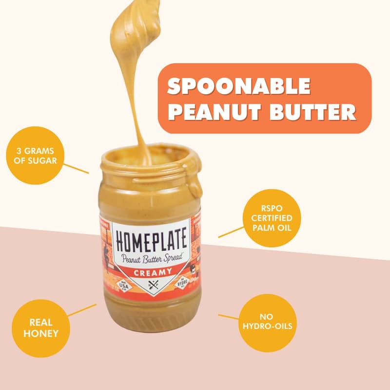 HomePlate Creamy Peanut Butter - 1 lb, Non-GMO, No Stir