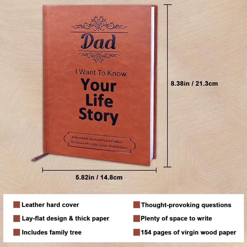 Father's Day Guided Journal for Dad - Life Story Book Gift