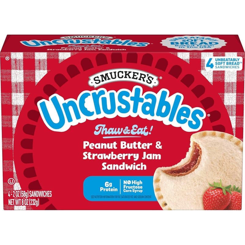 Frozen Peanut Butter & Strawberry Jam Sandwiches, 4 Count