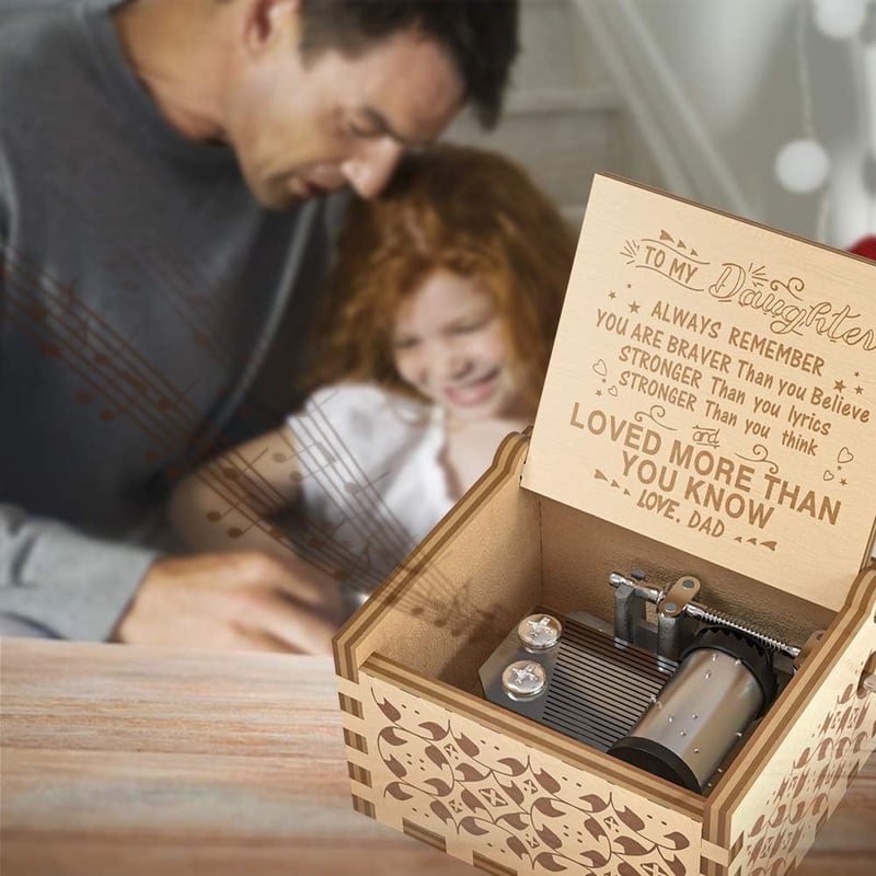 Daughter Birthday Music Box - Engraved Wood 