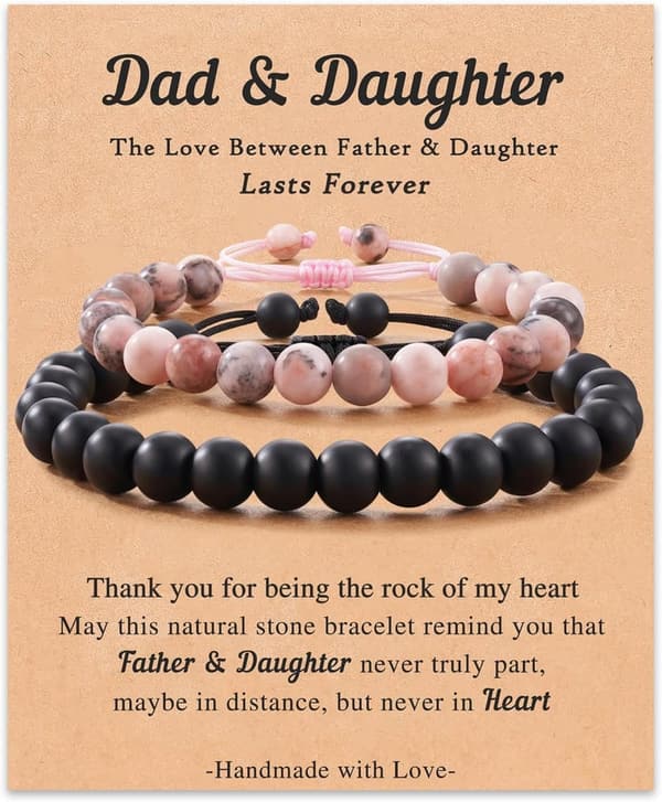Father-Daughter Matching Bracelet - Natural Stone Jewelry