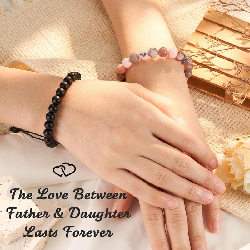 Father-Daughter Matching Bracelet - Natural Stone Jewelry