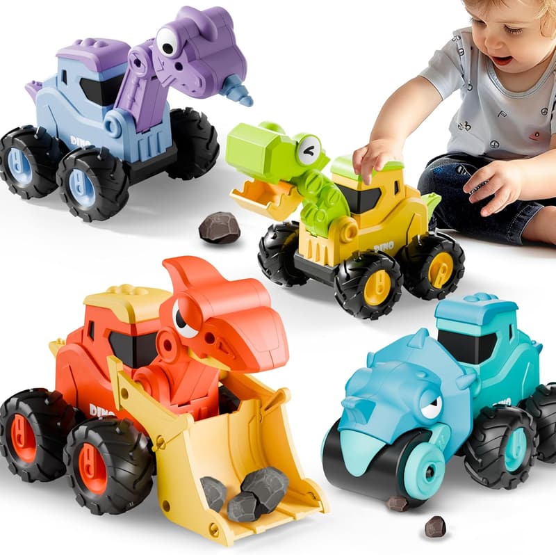 Dinosaur Truck Toy Set for Toddlers – Birthday Gift for Ages 18M-5Y