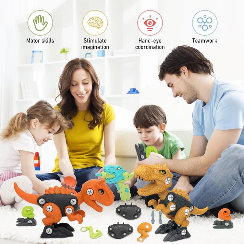 STEM Dinosaur Building Toys with Electric Drill for Kids