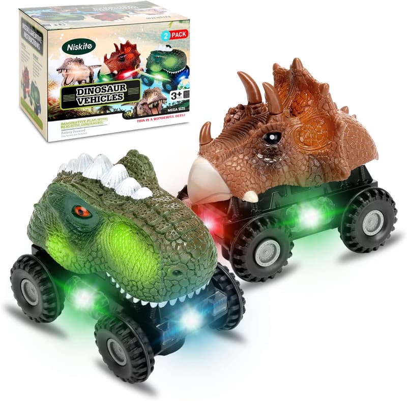 Dinosaur Car Toys for Toddlers - Birthday Gift for Ages 2-5