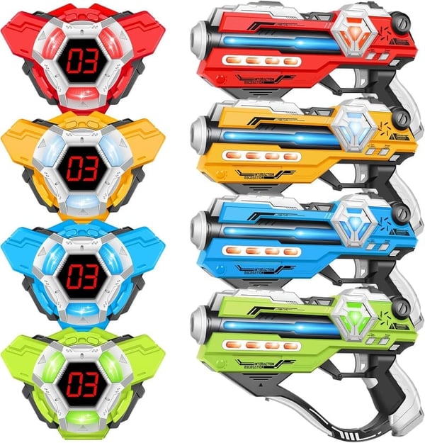 Laser Tag Set of 4 with LED Display – Fun Gift for Ages 8+