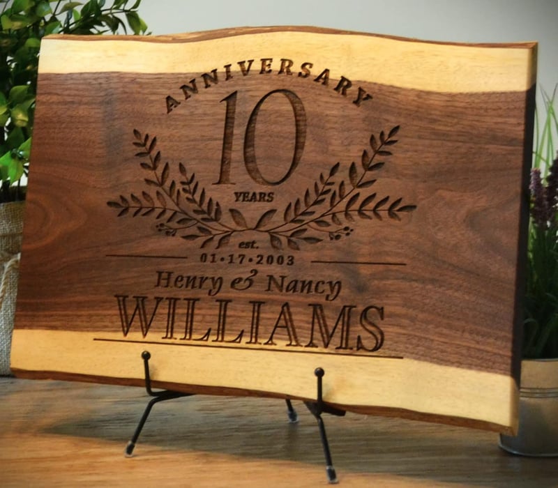 Personalized Walnut Cutting Board for Newlywed Couples