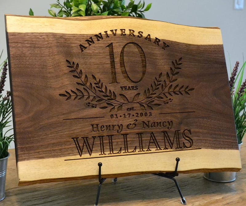 Personalized Walnut Cutting Board for Newlywed Couples