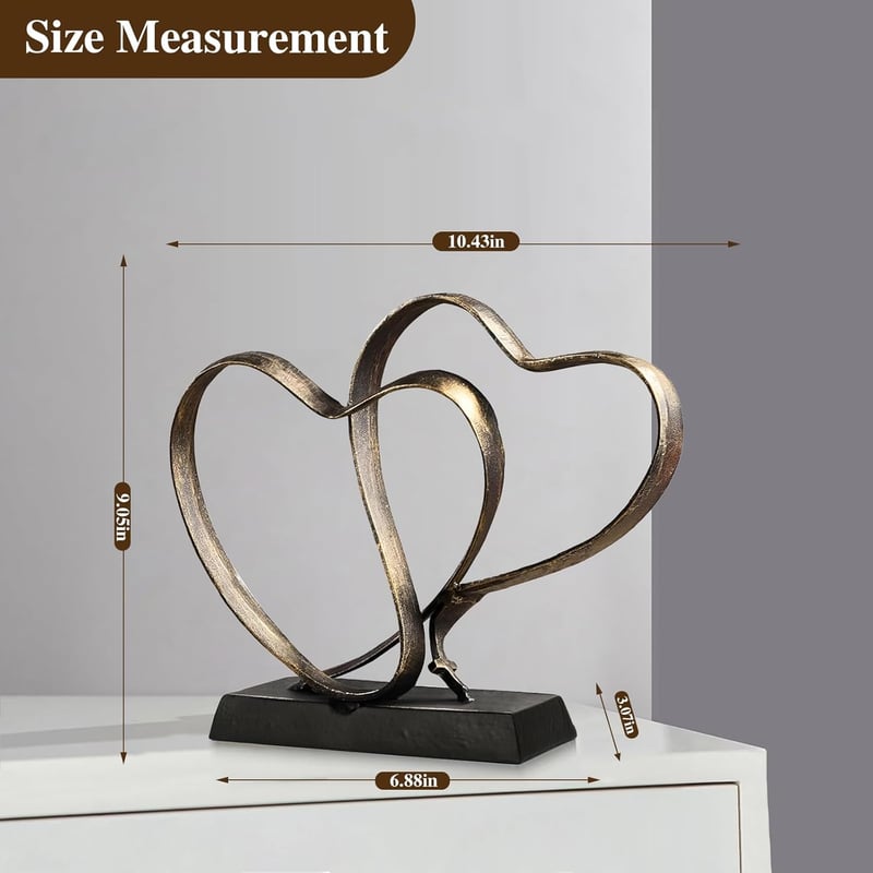 Anniversary Iron Heart Sculpture for Couples - Gift Boxed