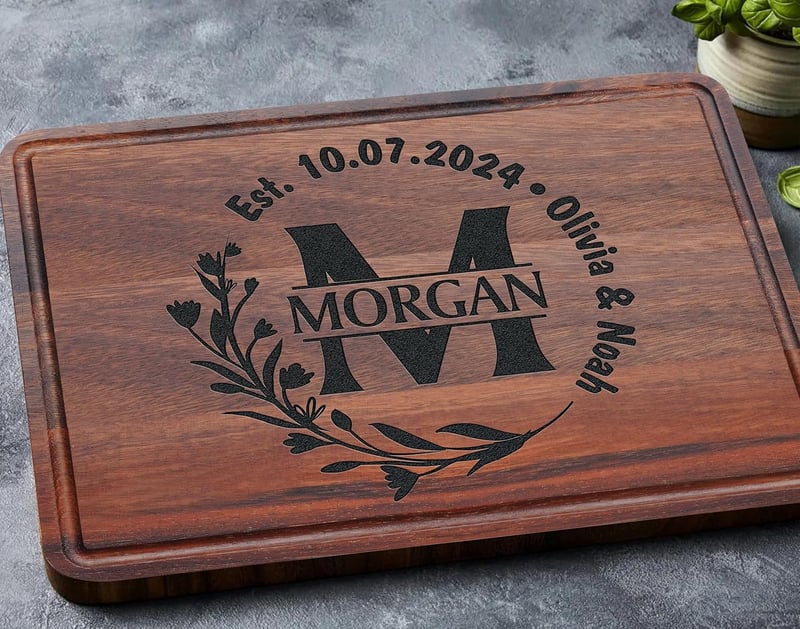 Personalized Cutting Board for Couples - Handmade Wedding Gift