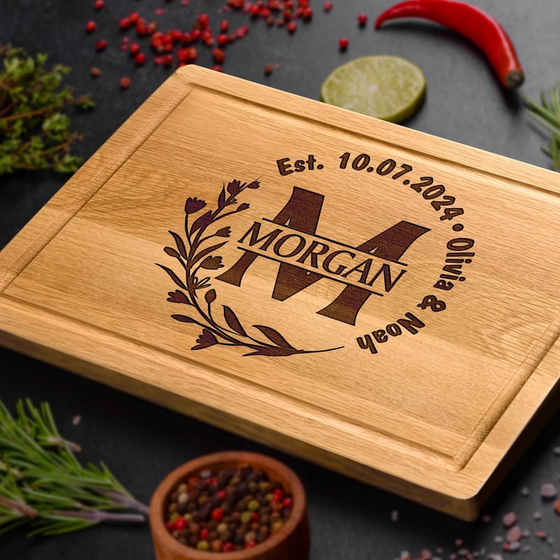 Personalized Cutting Board for Couples - Handmade Wedding Gift