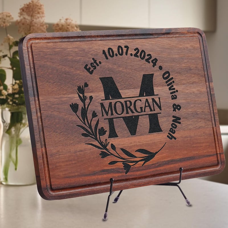 Personalized Cutting Board for Couples - Handmade Wedding Gift