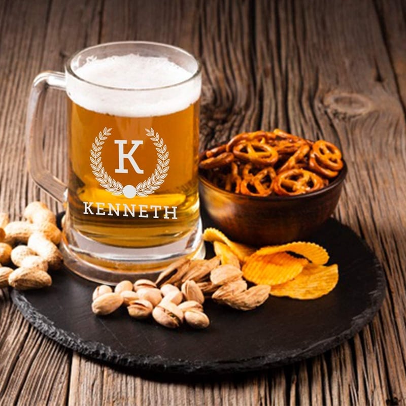 Personalized Etched Beer Mugs for Men - Perfect for Anniversaries
