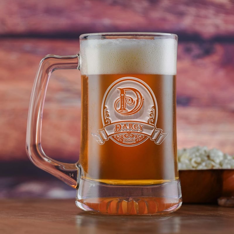 Personalized Monogrammed Beer Mugs Set of 4