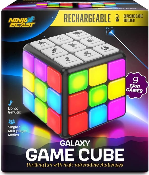 Rechargeable Game Activity Cube - Fun Brain Games for Kids