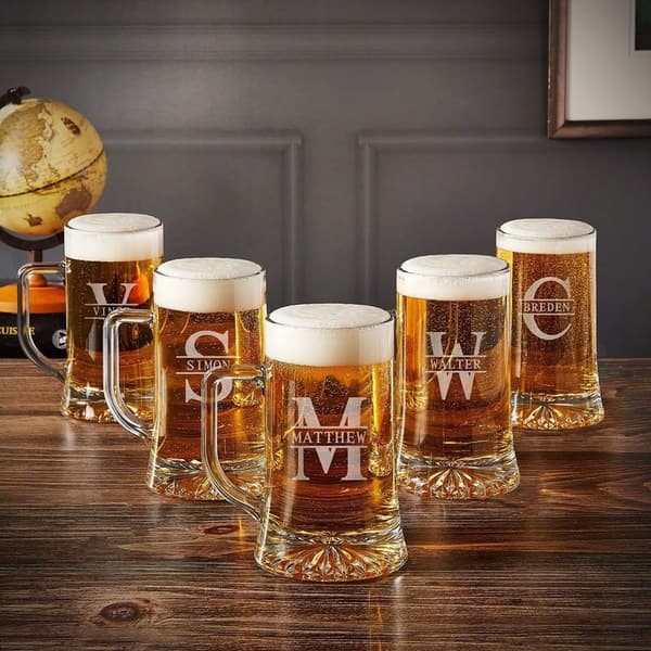 Groomsmen Gifts: Custom Beer Mugs Set of 5