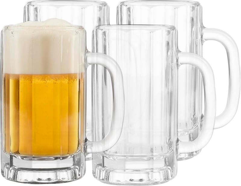 Heidelberg Beer Mug Set - 4 Freezer Glasses for Birthdays