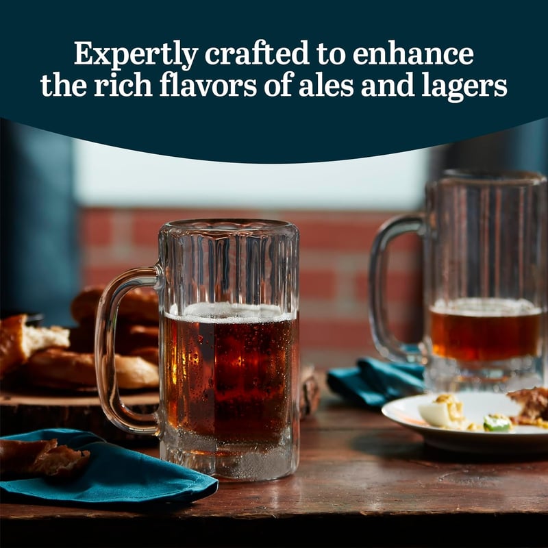 Heidelberg Beer Mug Set - 4 Freezer Glasses for Birthdays
