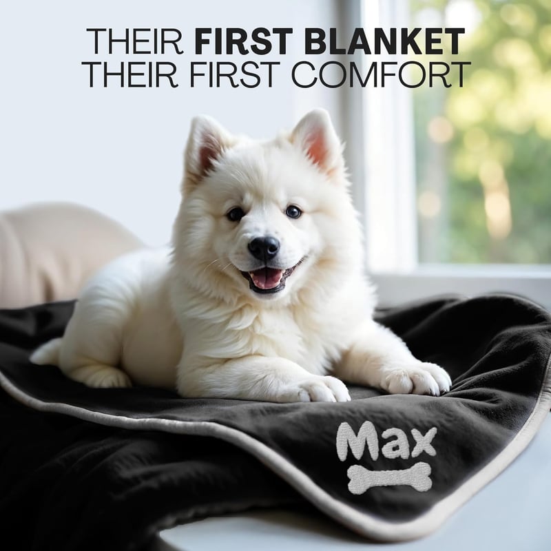 Custom Embroidered Puppy Blanket for Dog Lovers