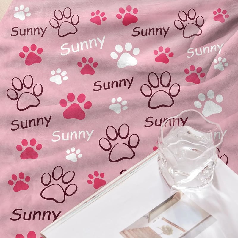Customized Pet Blanket with Name - Personalized Dog Throw