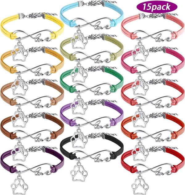 Paw Print Bracelets - Adjustable Party Favors for Dog Lovers