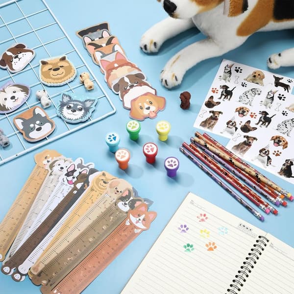 Dog Party Favors Set – 168 Pcs Puppy Theme Stationery