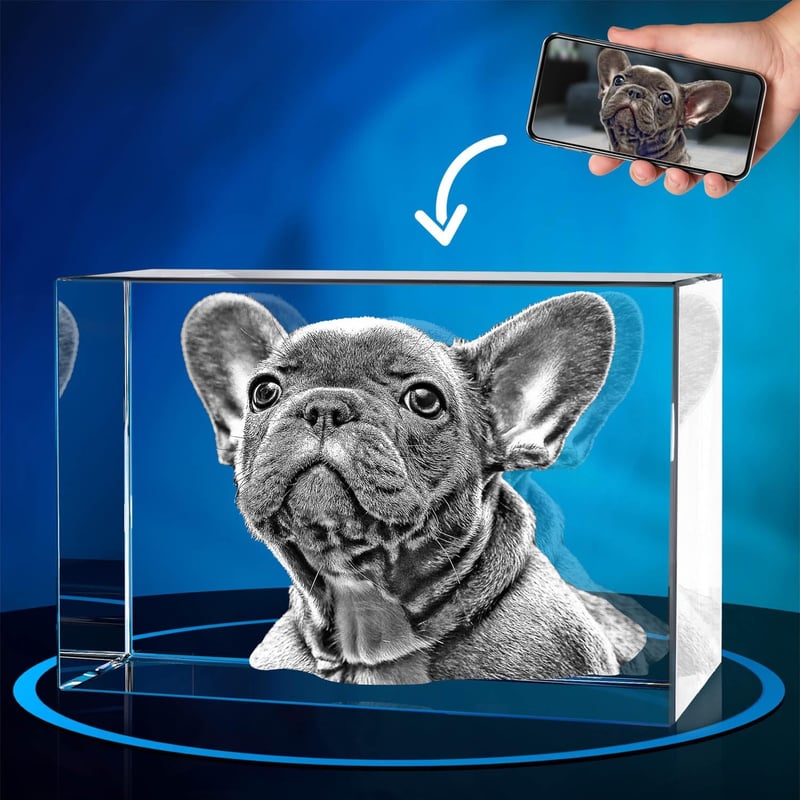 Personalized 3D Crystal Dog Memorial for Pet Lovers