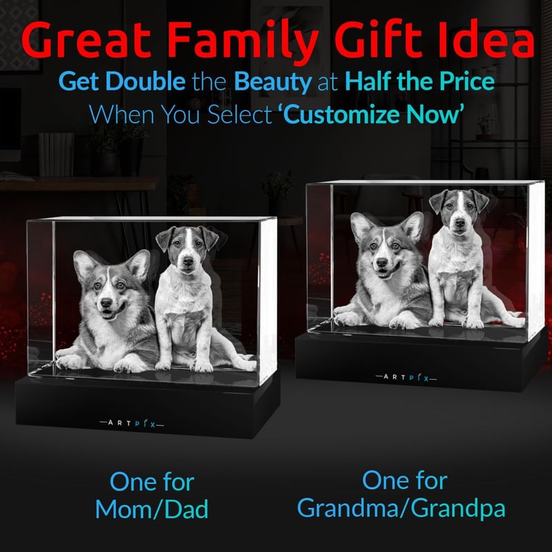 Personalized 3D Crystal Dog Memorial for Pet Lovers