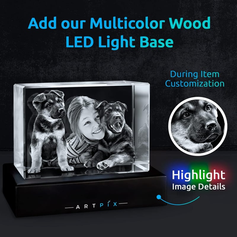 Personalized 3D Crystal Dog Memorial for Pet Lovers