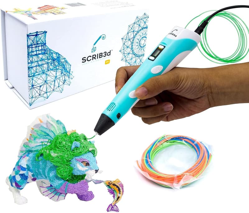 3D Printing Pen Kit with Display, Filament, Stencil Book, Charger