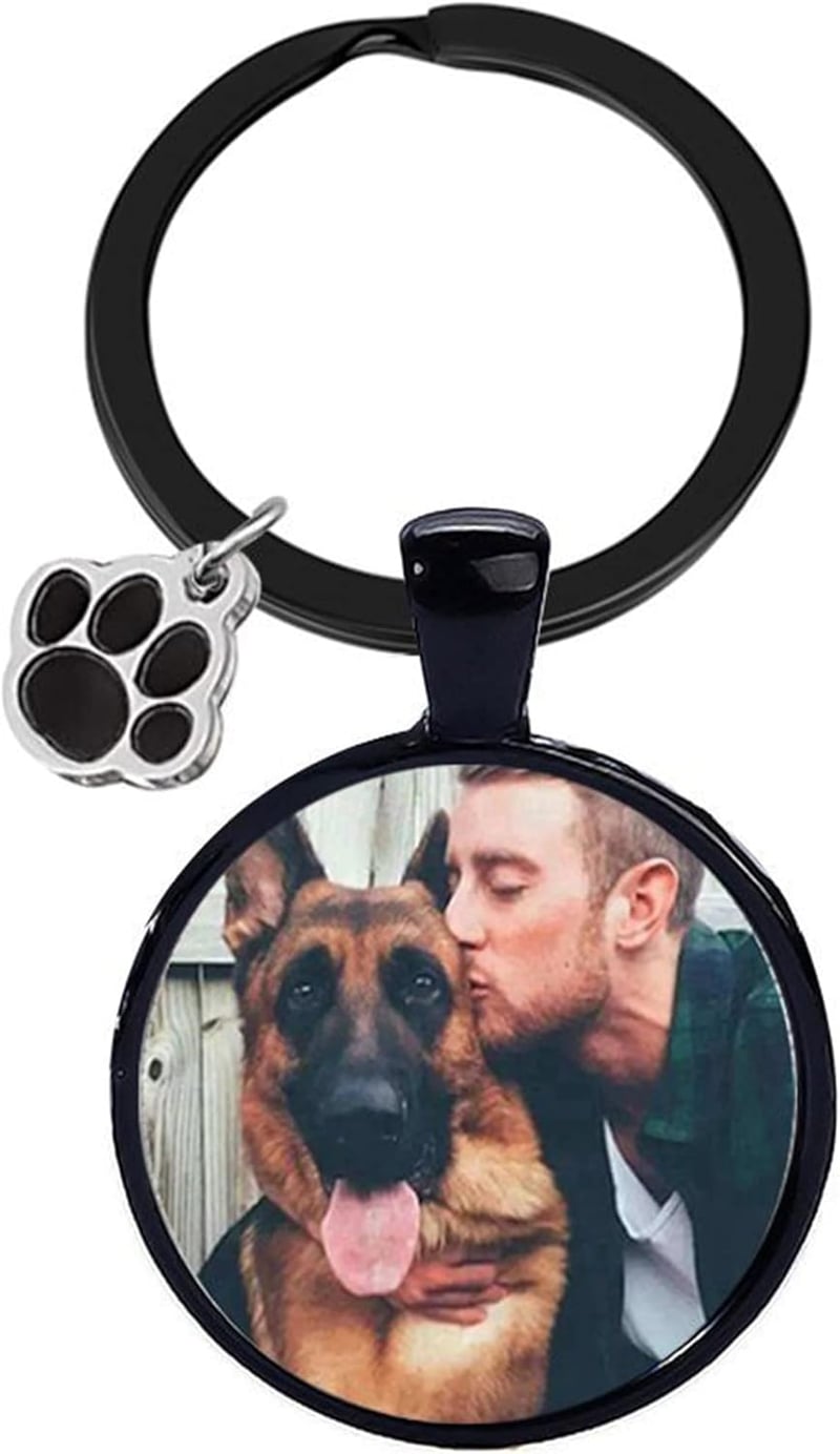 Personalized Pet Photo Keychain with Engraved Pawprint