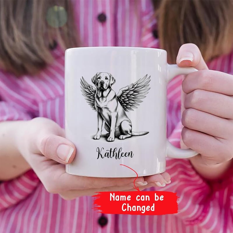 Personalized Angel Wings Labrador Mug for Dog Lovers