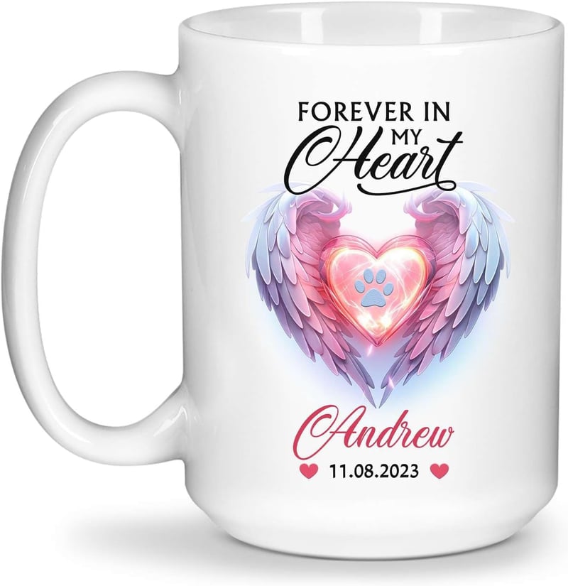 Personalized Angel Wings Coffee Mug for Dog Lovers