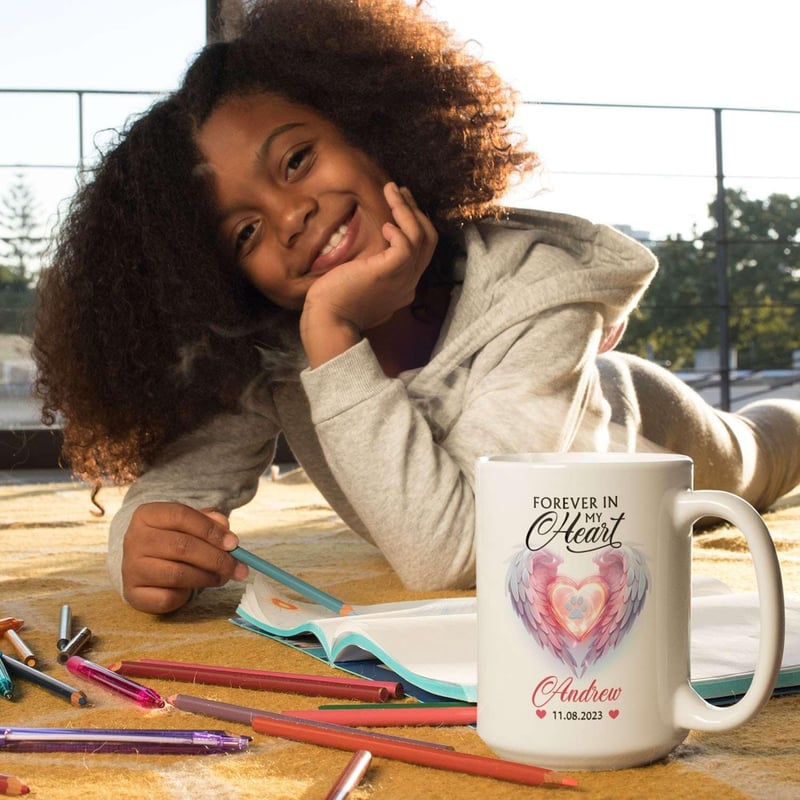 Personalized Angel Wings Coffee Mug for Dog Lovers