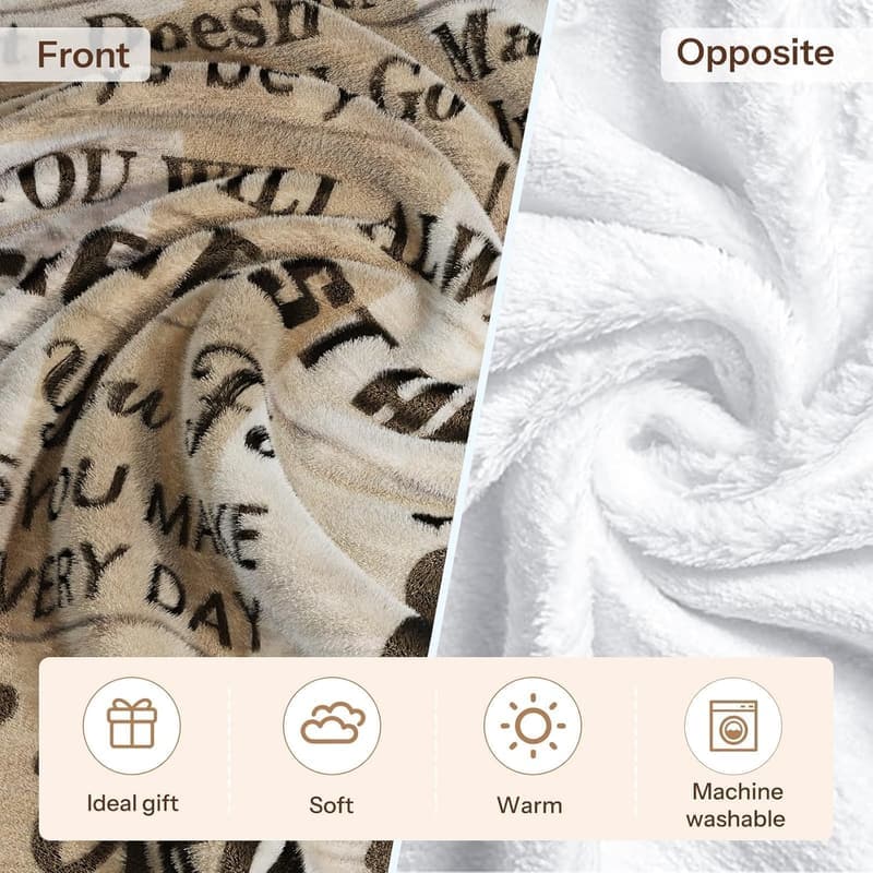 Birthday Blanket for Dad - Soft Fleece Throw, 80x60 Inches