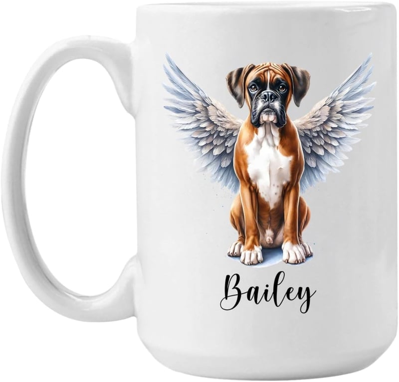 Personalized Boxer Dog Mug - Custom Coffee Cup for Pet Loss