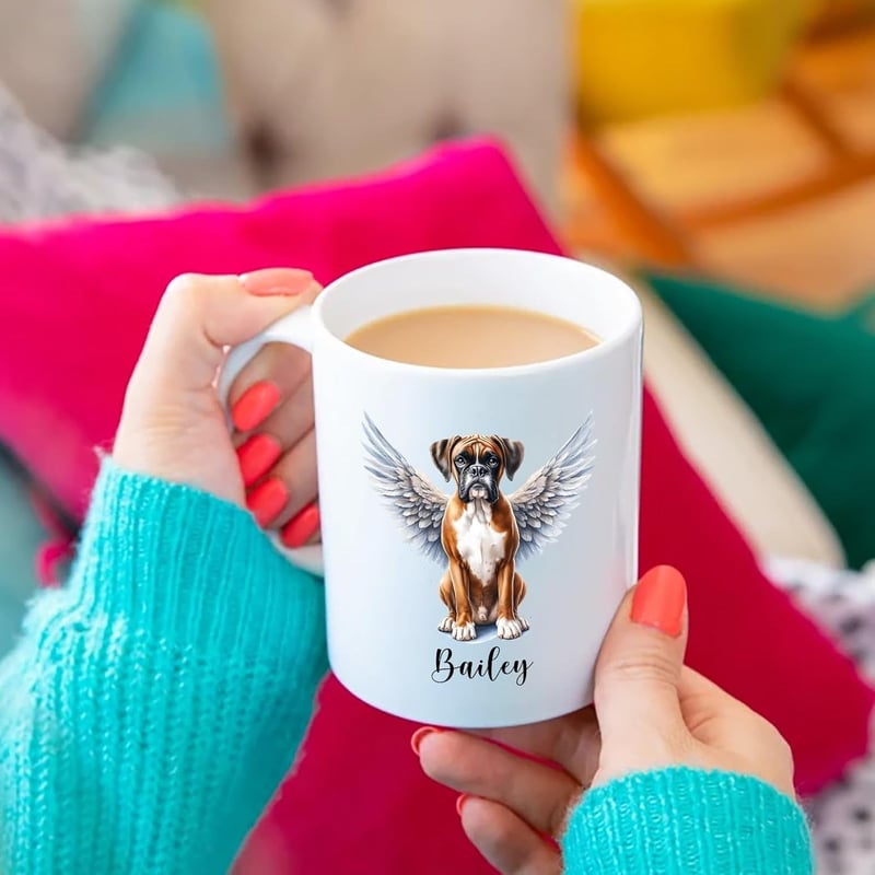 Personalized Boxer Dog Mug - Custom Coffee Cup for Pet Loss