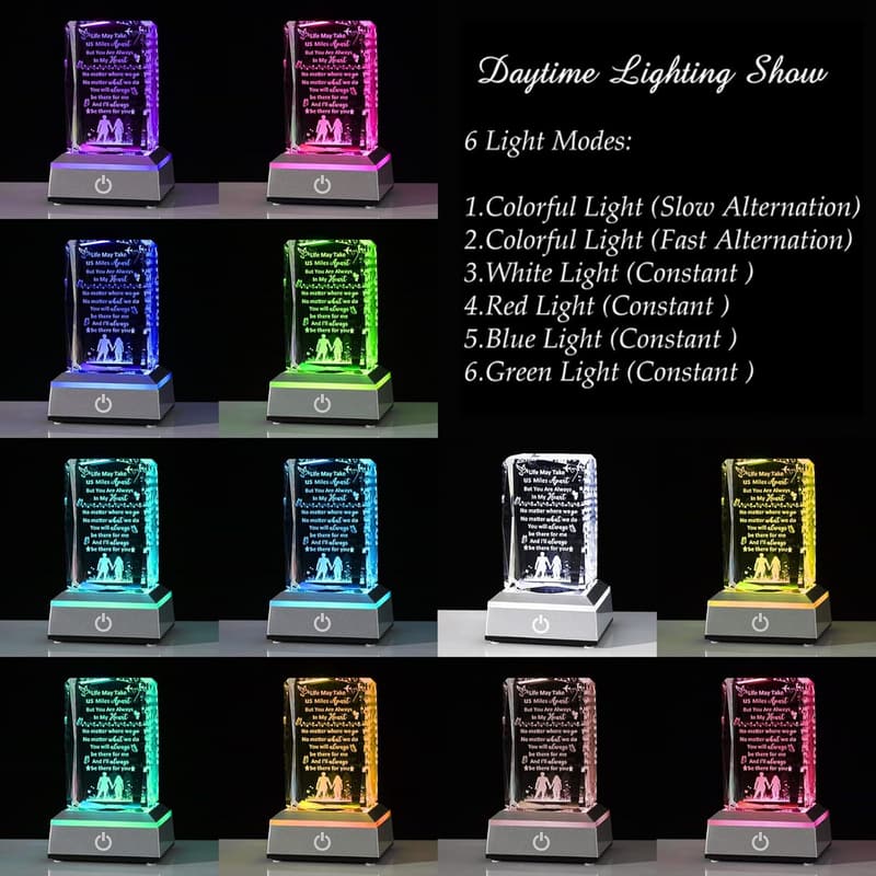 Long Distance Relationship Gift: 3D Engraved Quote Base for Couples