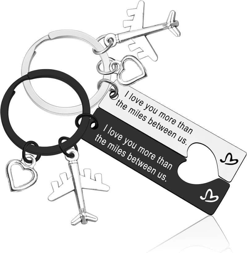 Long Distance Couples Keychain - Perfect Anniversary Gift
