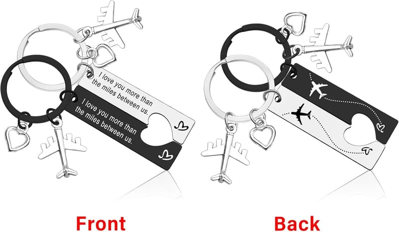 Long Distance Couples Keychain - Perfect Anniversary Gift