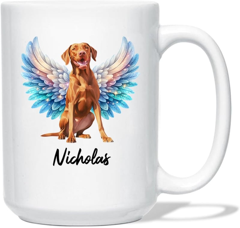 Vizsla Dog Memorial Coffee Mug with Custom Name & Year