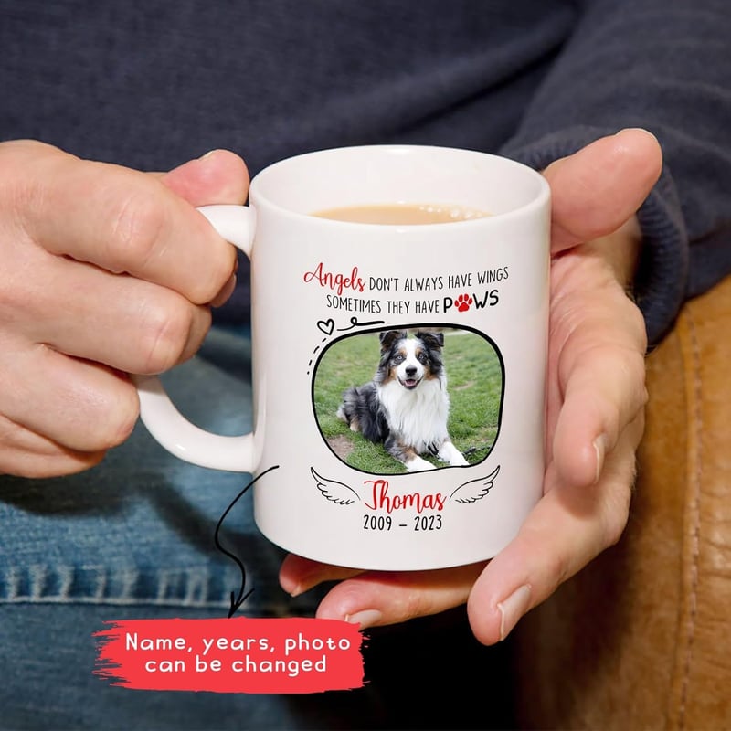 Personalized Dog Memorial Mug with Custom Photo and Name