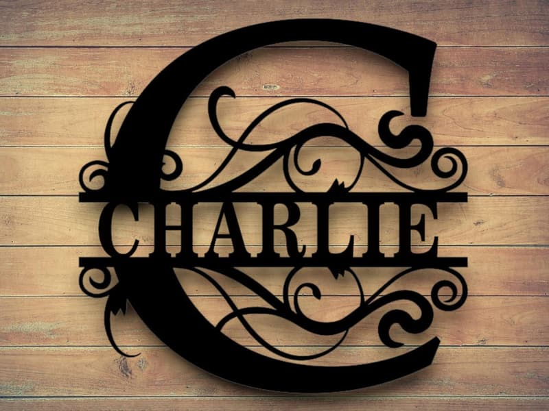 Custom Metal Family Name Sign - Personalized Monogram Decor