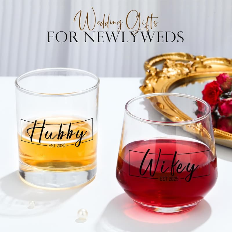 Newlywed Gifts for Couples - Mr and Mrs Personalized Keepsakes